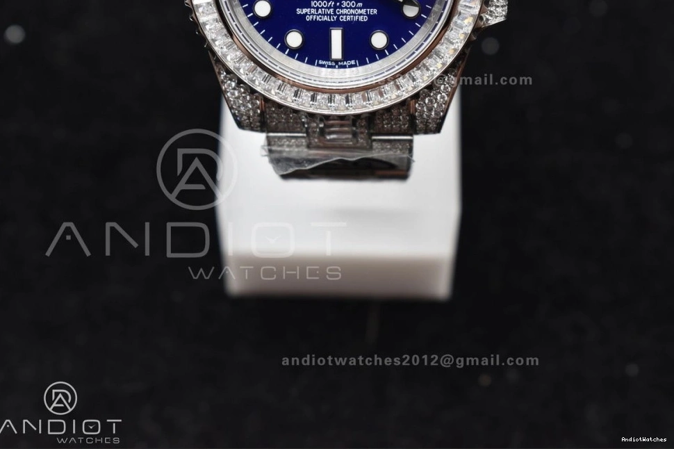Diamonds AMGF Dial VR Chic On Bracelet Blue Submariner Full On Edition 40mm 1149 SS Best 0813